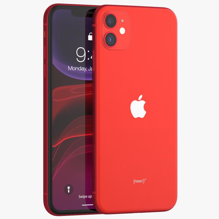 3D iPhone 11 Red model