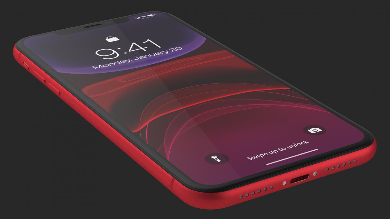 3D iPhone 11 Red model