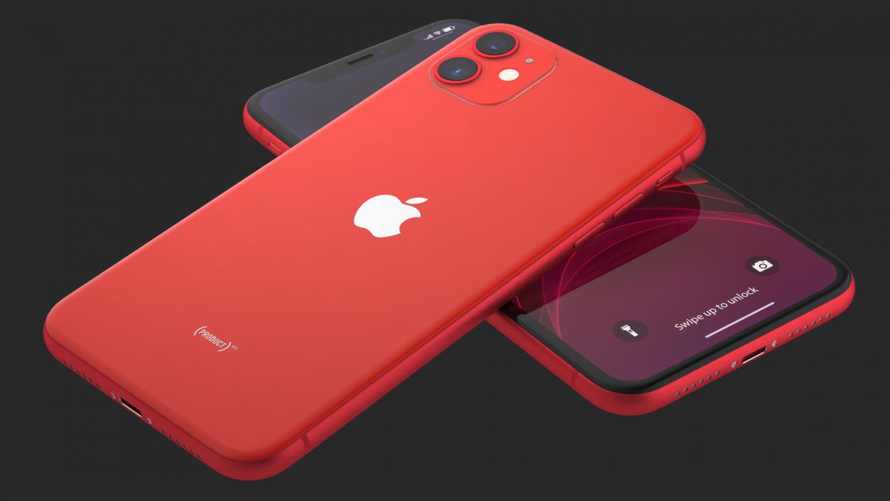 3D iPhone 11 Red model