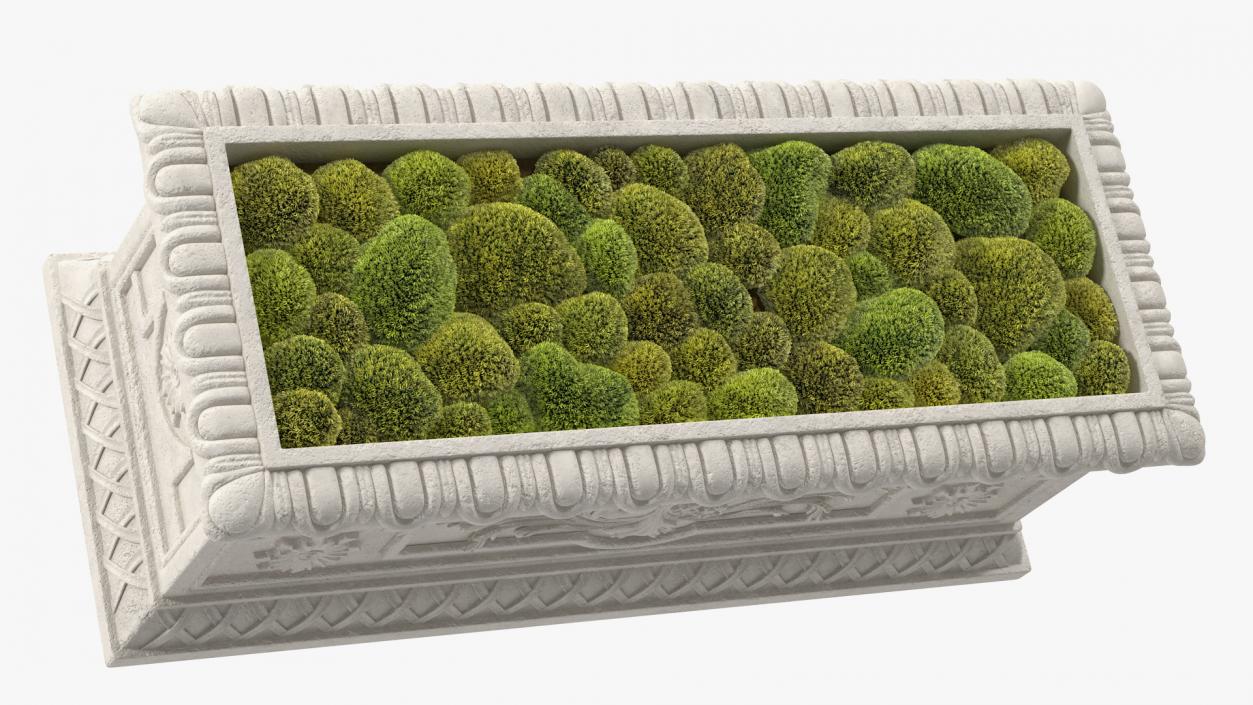 3D model Trough Planter With Moss Garden h30