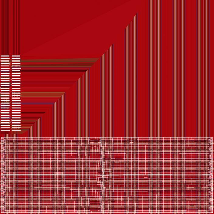 Red Check Cashmere Scarf 3D model