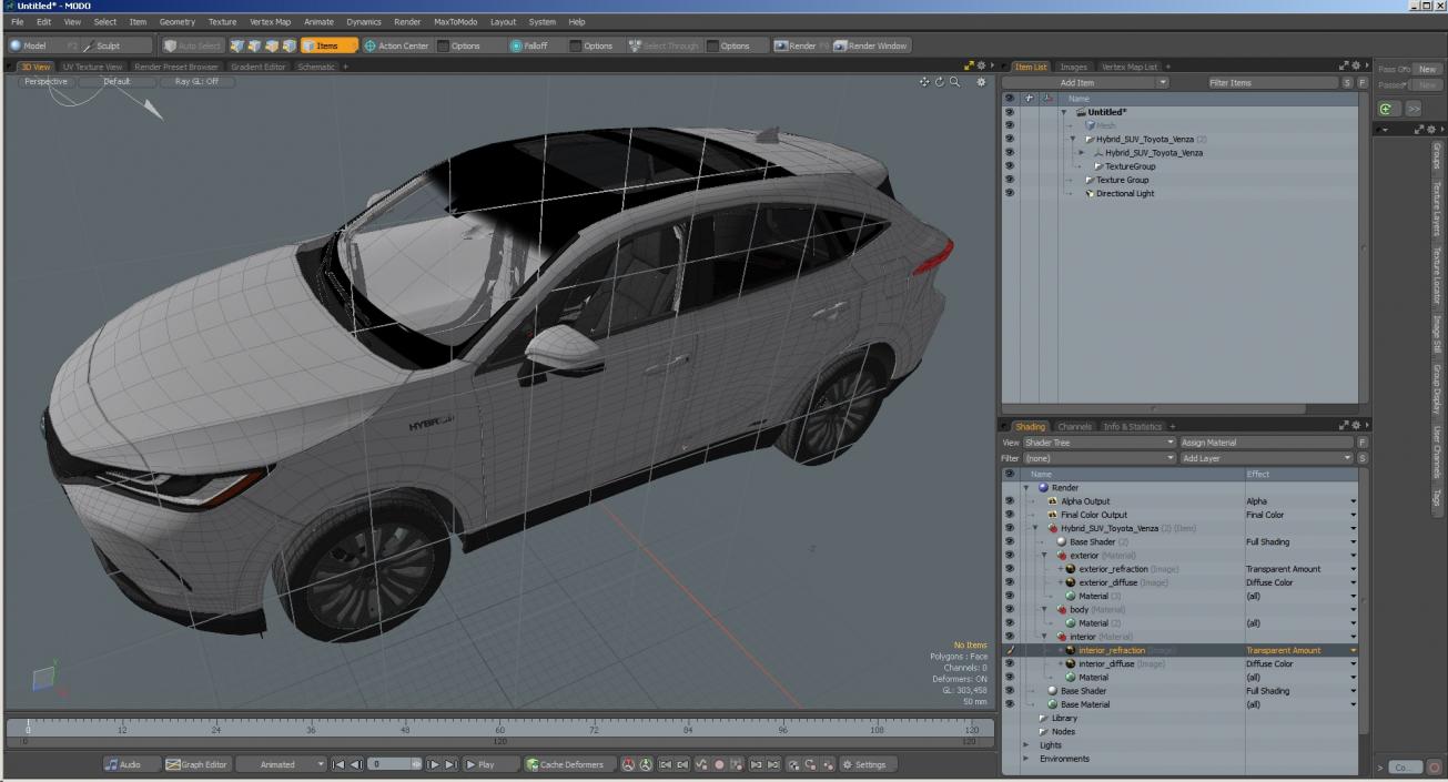 3D Hybrid SUV Toyota Venza model