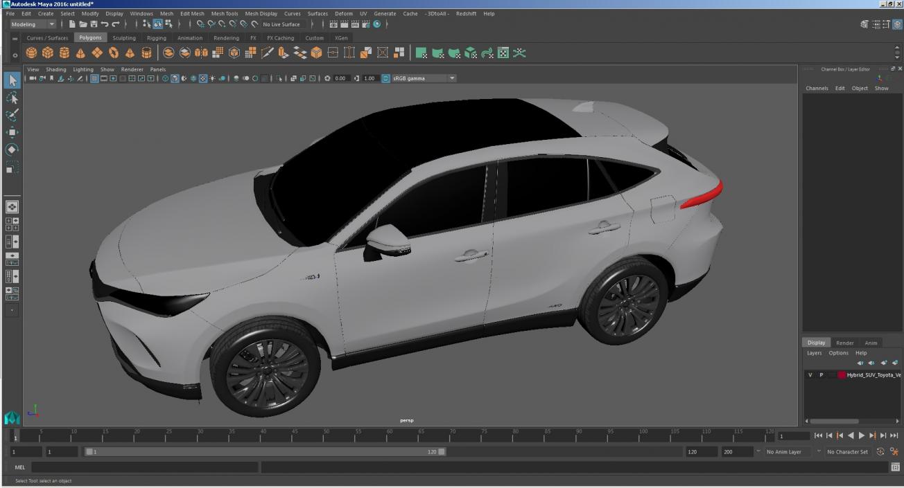 3D Hybrid SUV Toyota Venza model