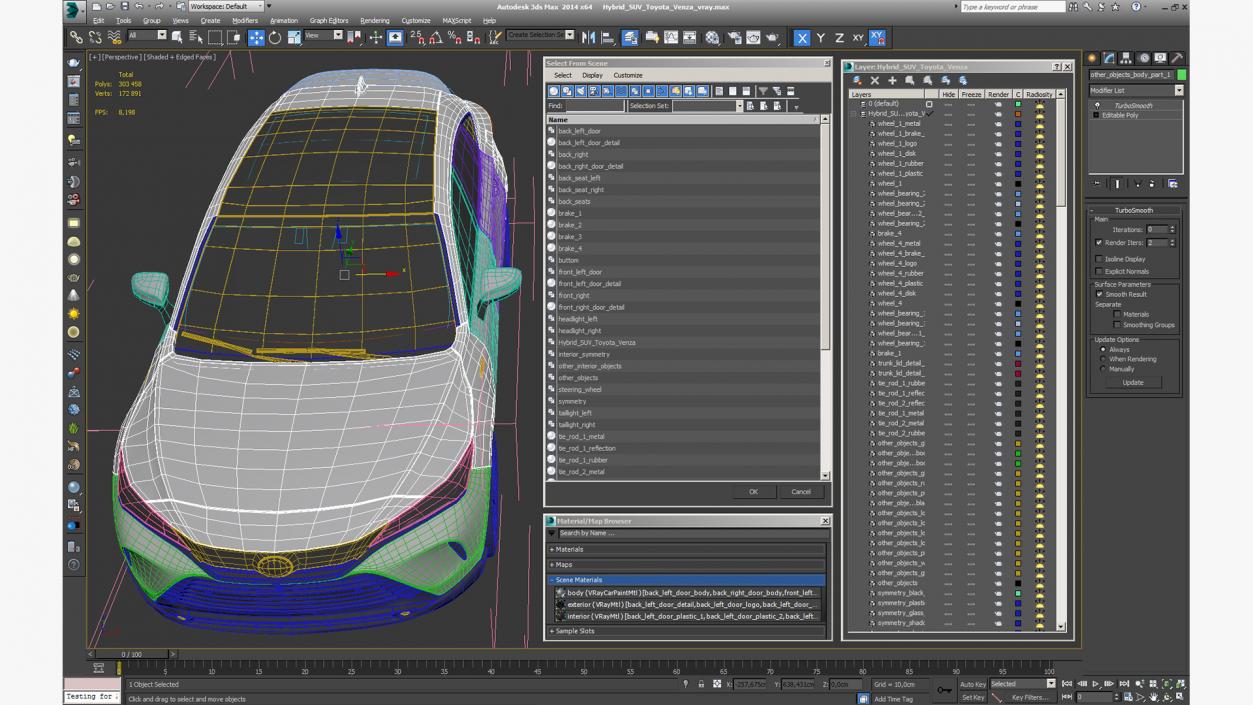 3D Hybrid SUV Toyota Venza model