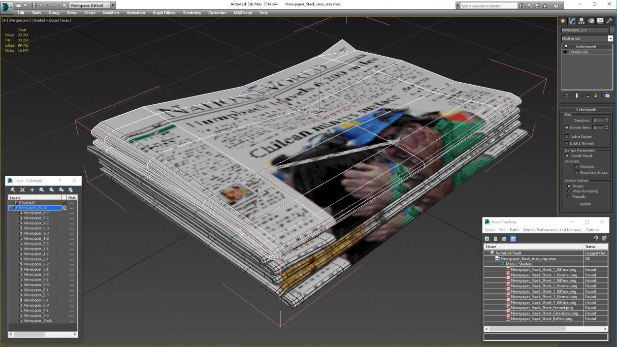 3D model Newspaper Stack