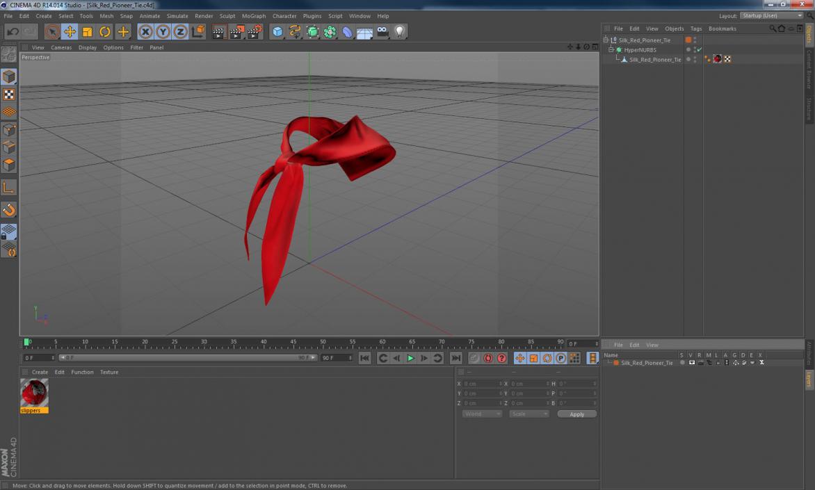 3D model Silk Red Pioneer Tie