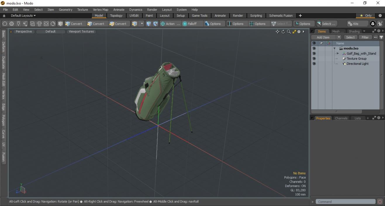 Golf Bag with Stand 3D model