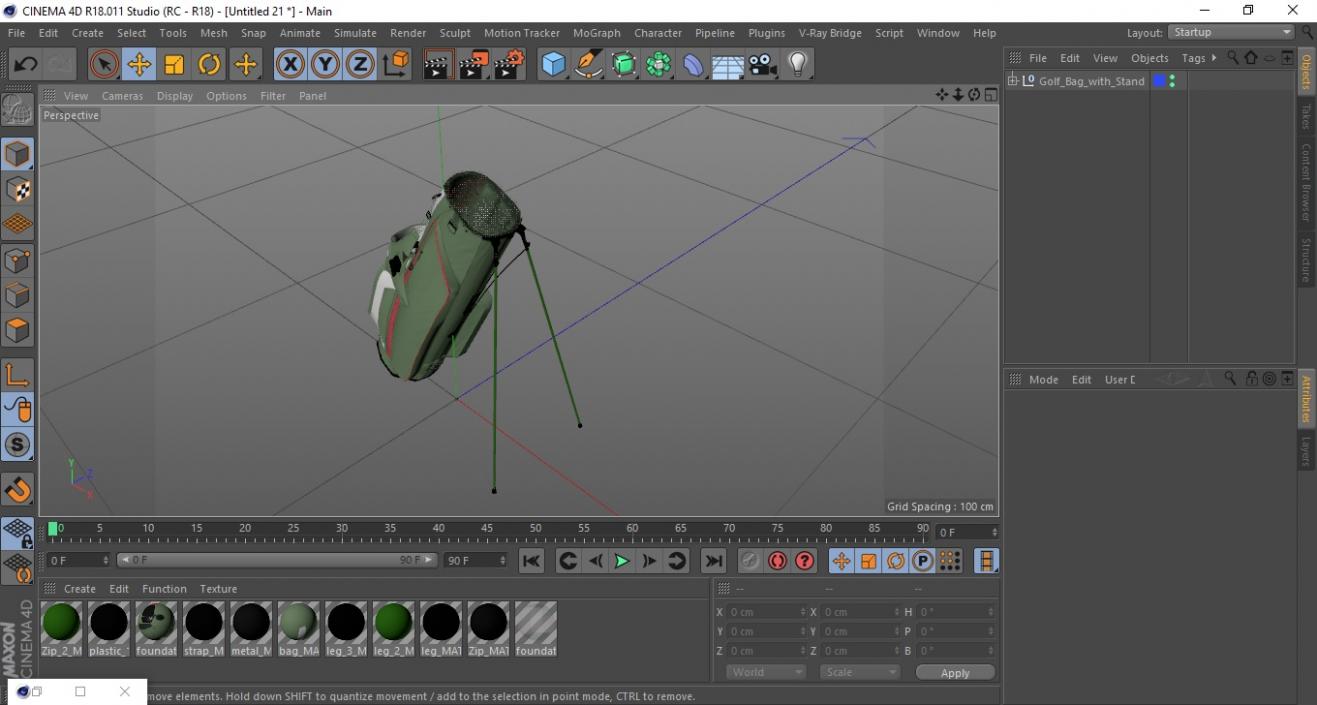 Golf Bag with Stand 3D model