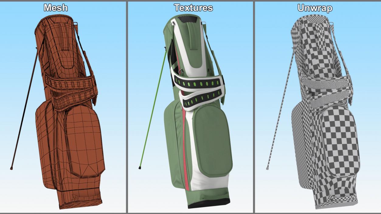 Golf Bag with Stand 3D model