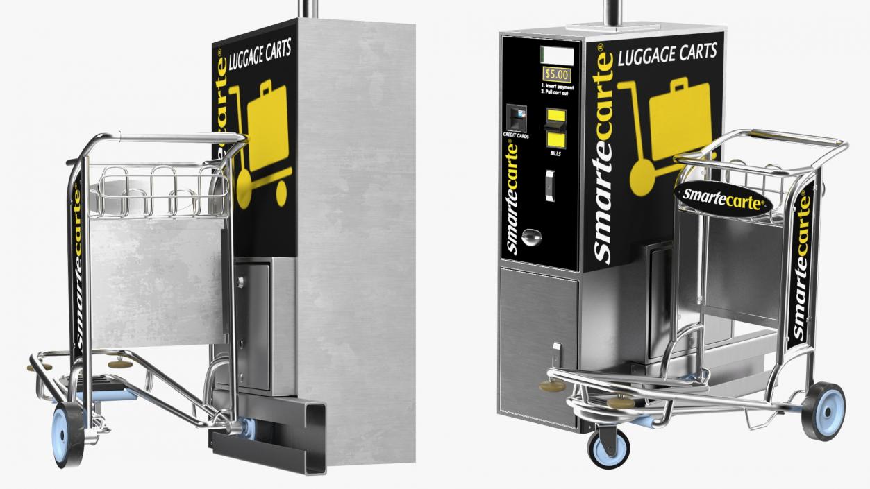 3D Smartecarte Airport Cart Management Unit with Carts