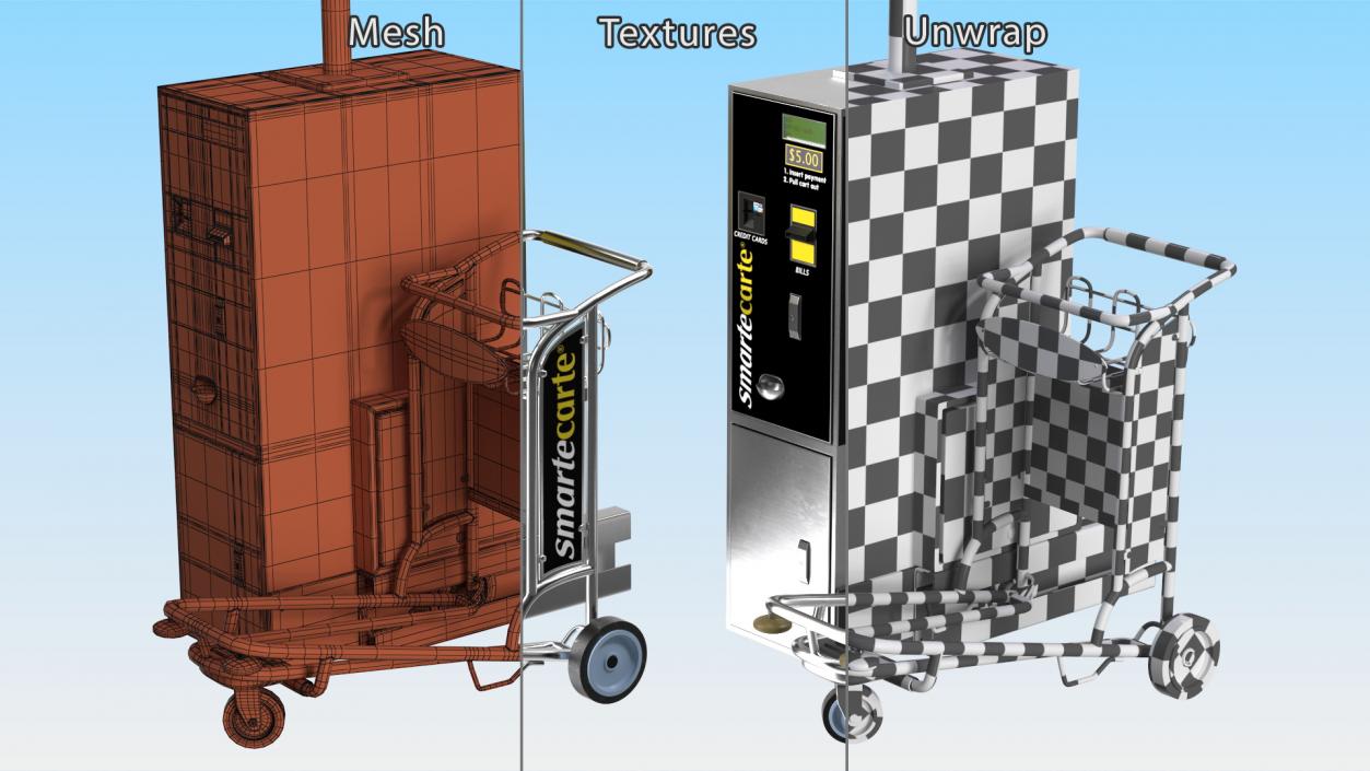 3D Smartecarte Airport Cart Management Unit with Carts