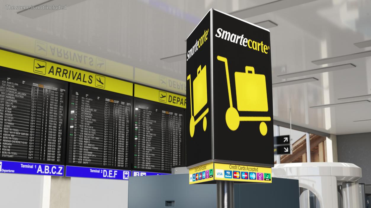 3D Smartecarte Airport Cart Management Unit with Carts