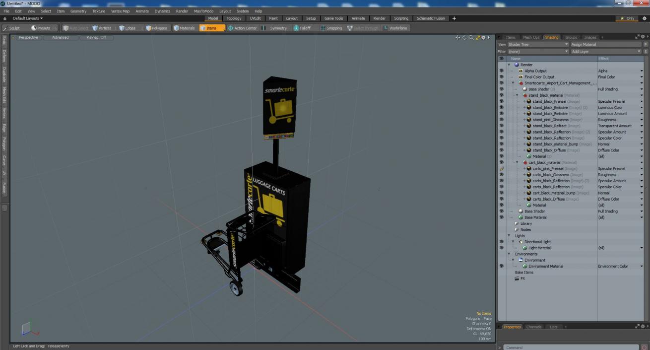 3D Smartecarte Airport Cart Management Unit with Carts