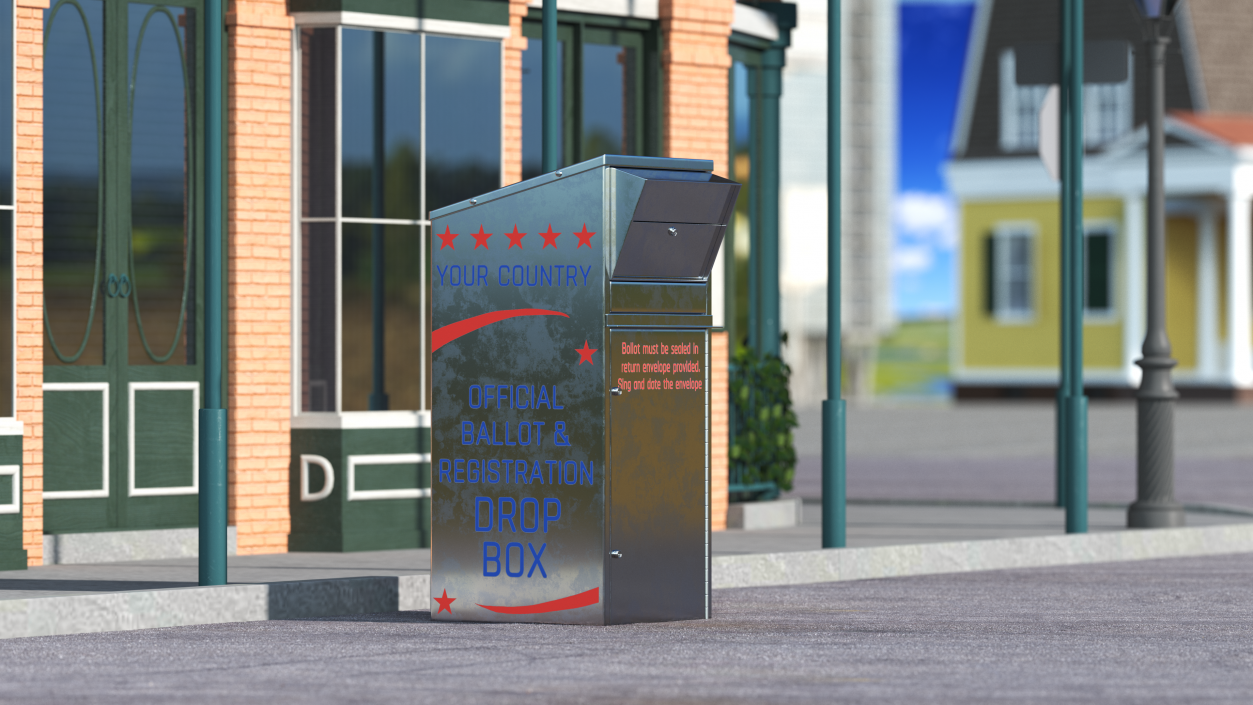 Primary Election Ballot Drop Box 3D