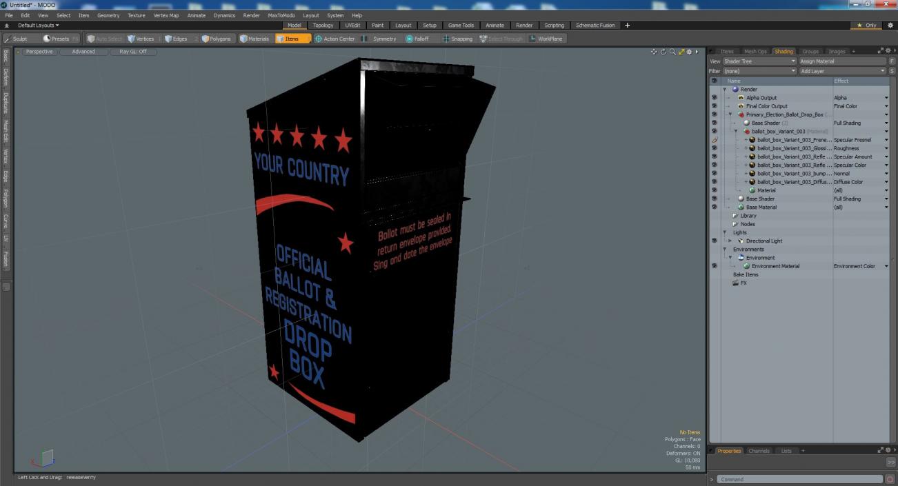 Primary Election Ballot Drop Box 3D