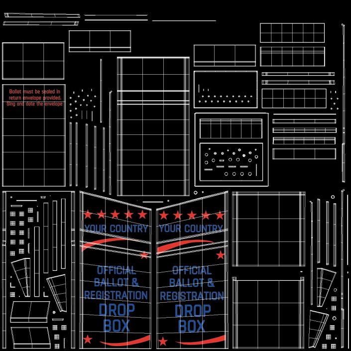 Primary Election Ballot Drop Box 3D