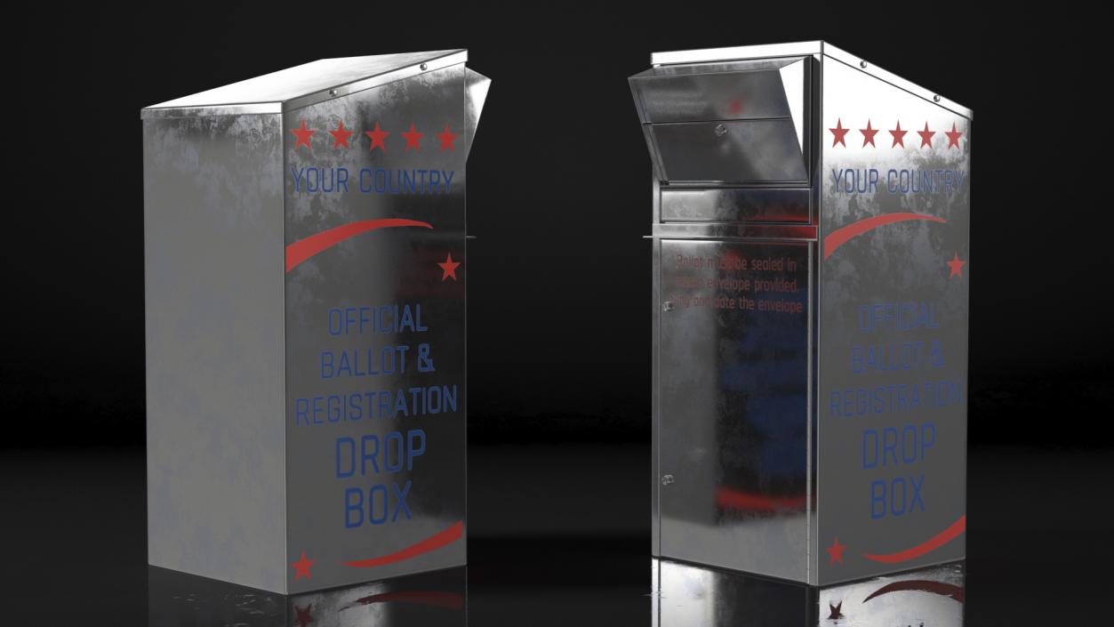 Primary Election Ballot Drop Box 3D