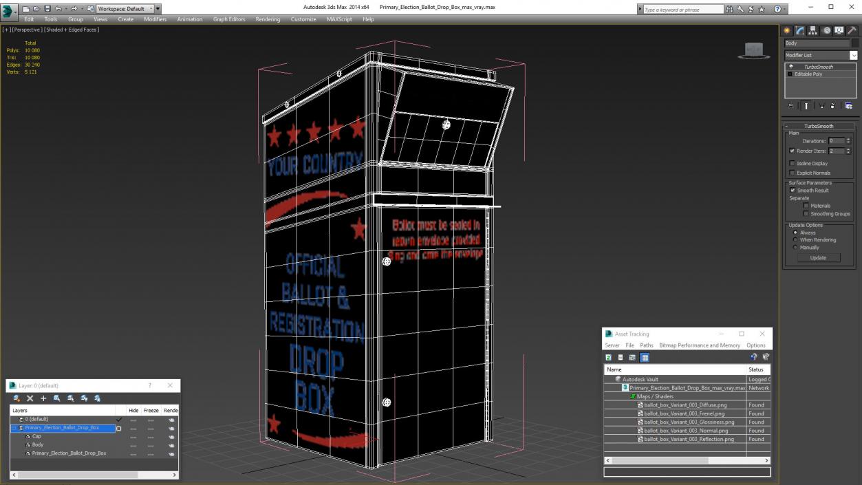 Primary Election Ballot Drop Box 3D