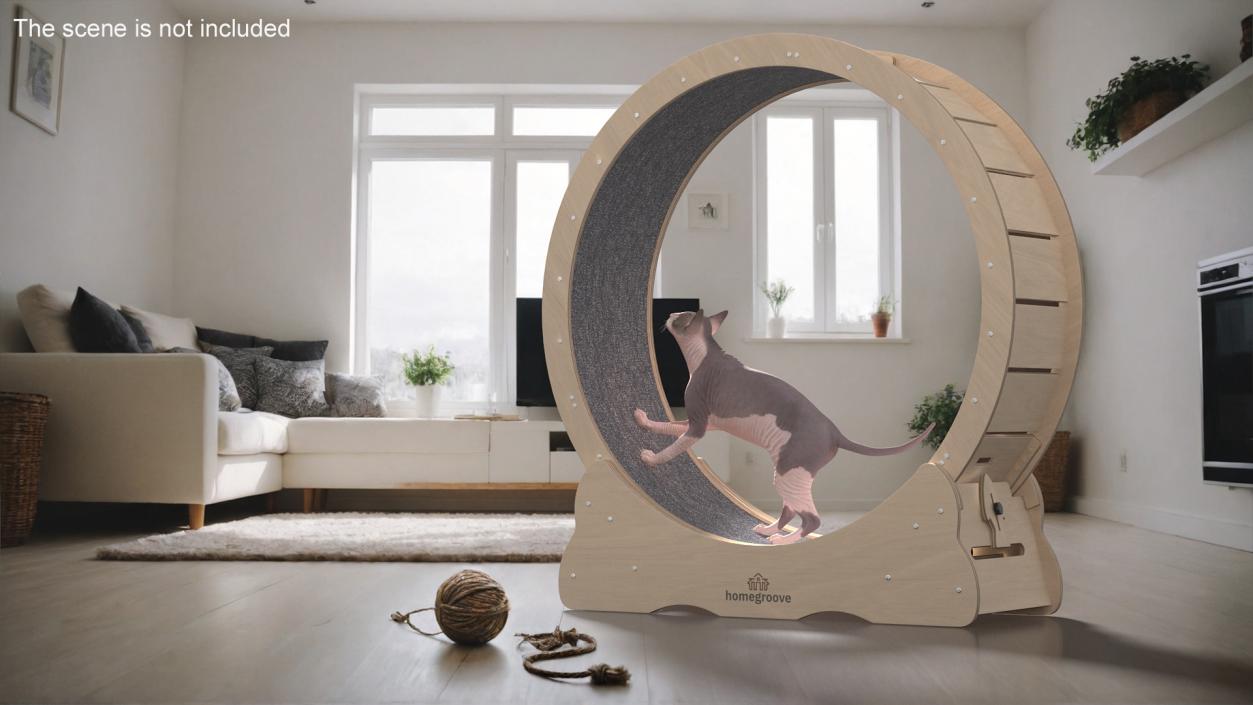 3D Wooden Exercise Wheel by Homegroove for Cat model