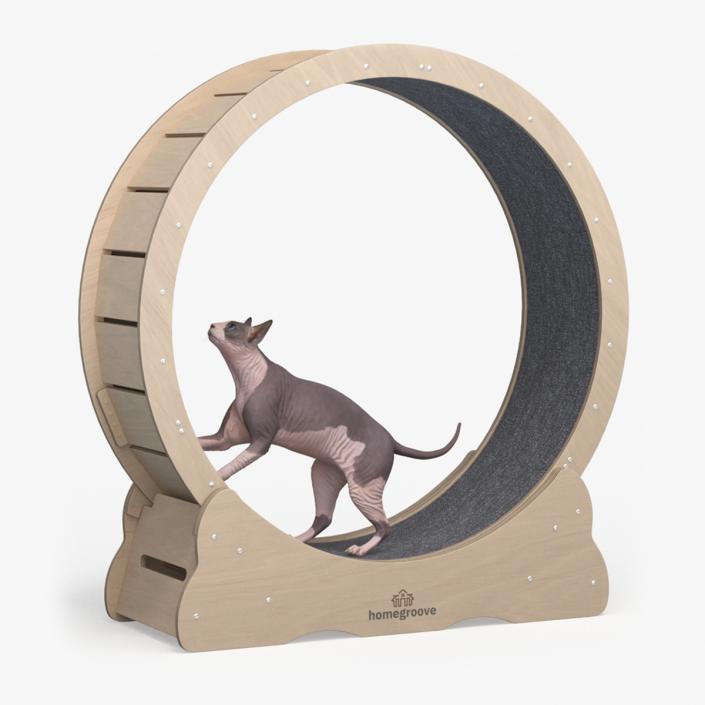 3D Wooden Exercise Wheel by Homegroove for Cat model