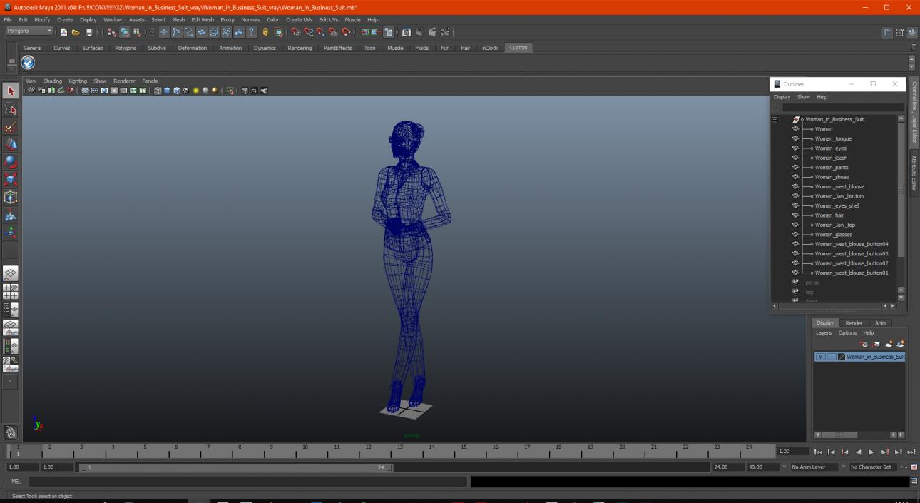 Woman in Business Suit 3D