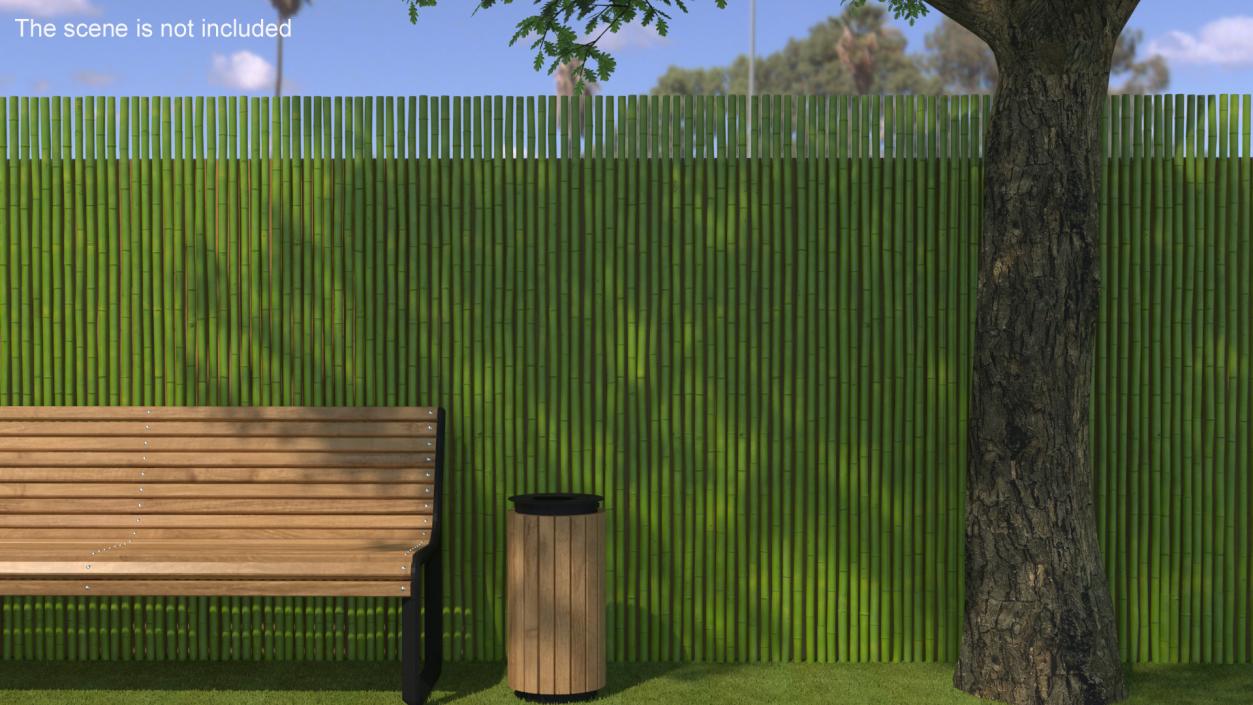 3D Bamboo Wall Panel Green model