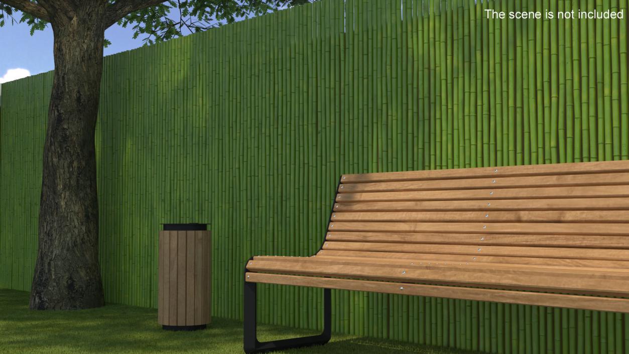 3D Bamboo Wall Panel Green model