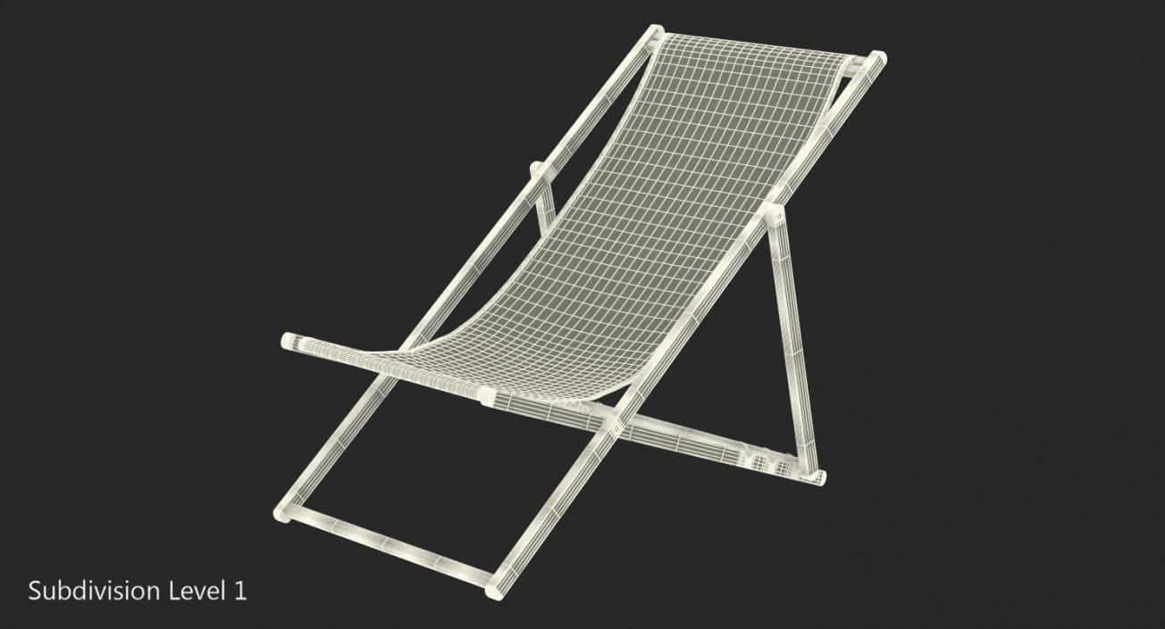 Classic Beach Folding Chair 3D