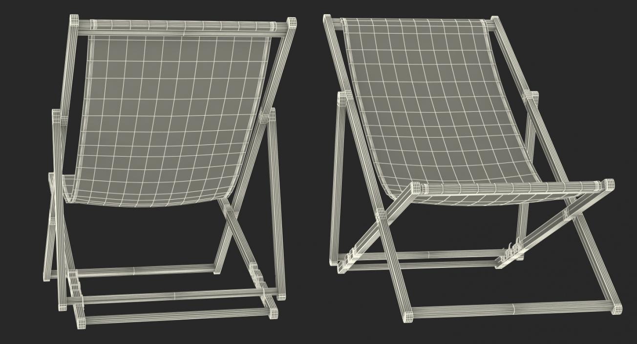 Classic Beach Folding Chair 3D