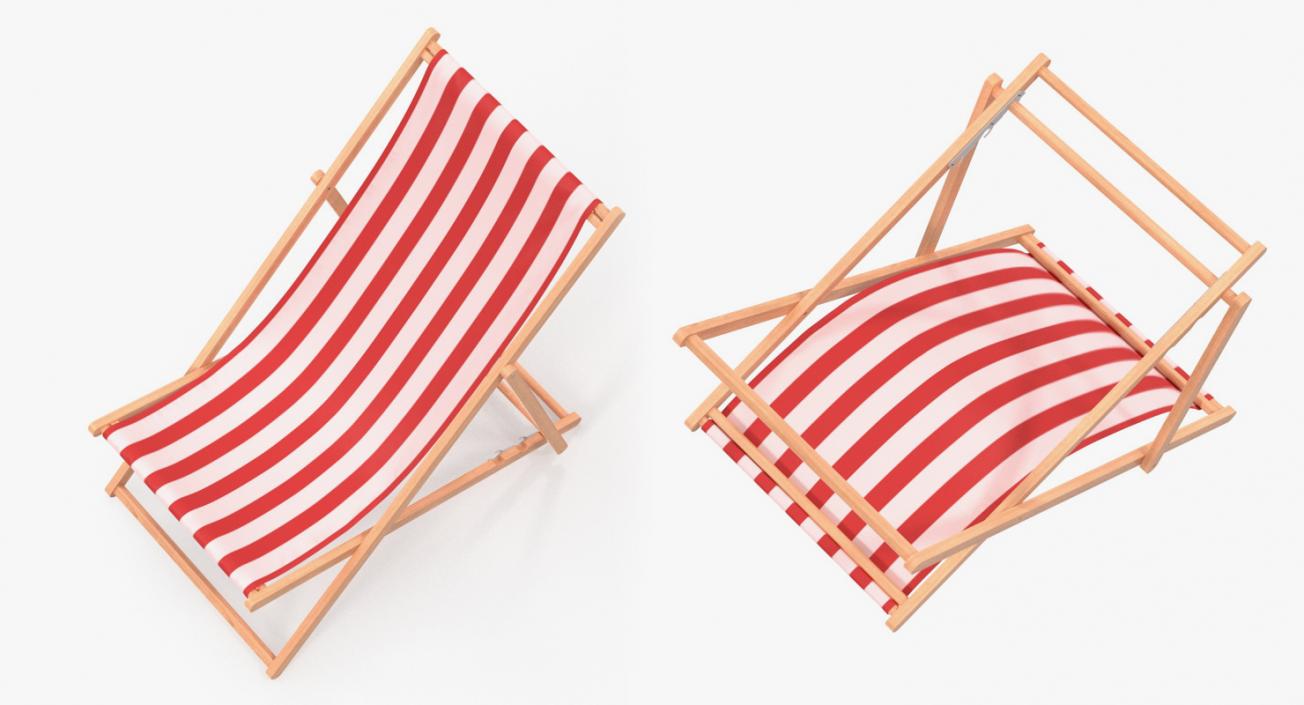 Classic Beach Folding Chair 3D