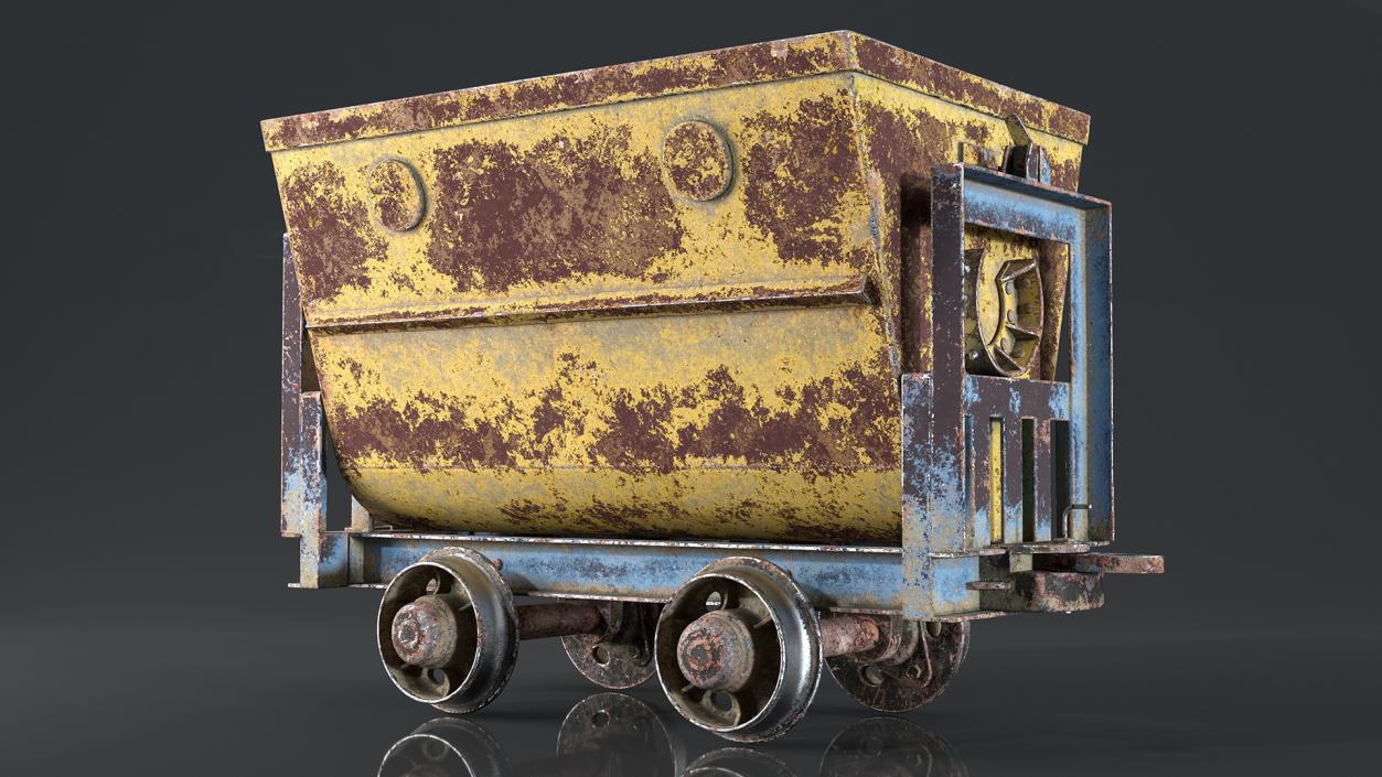 3D Mining Cart Rusted model