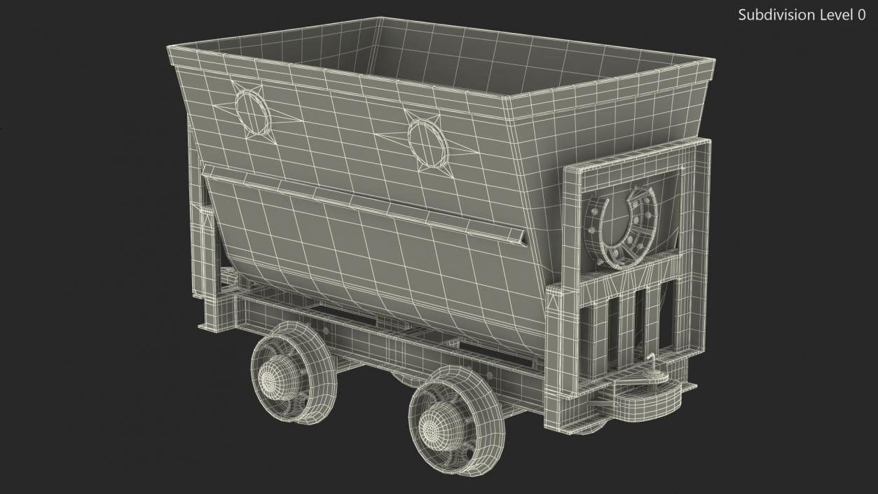 3D Mining Cart Rusted model