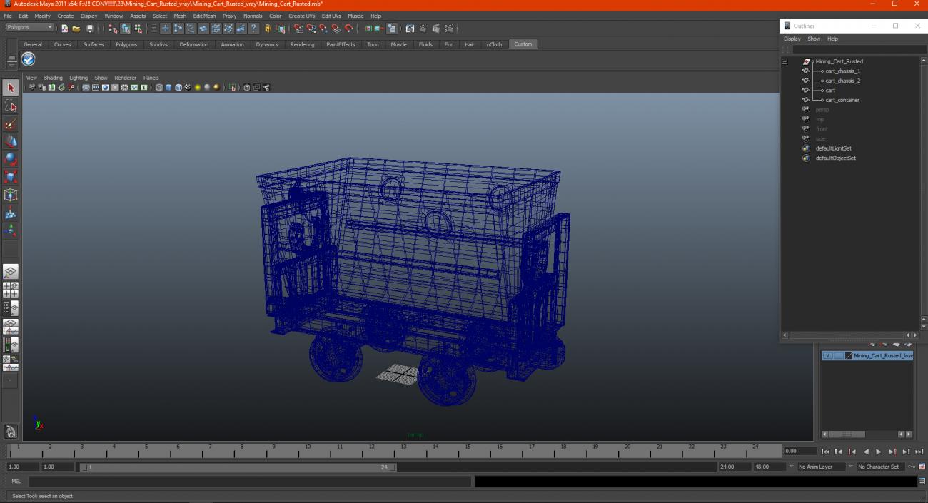 3D Mining Cart Rusted model