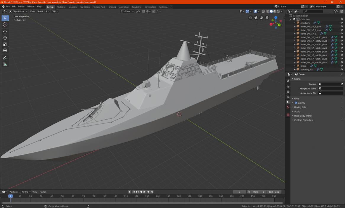 Ship Class Corvette 3D model