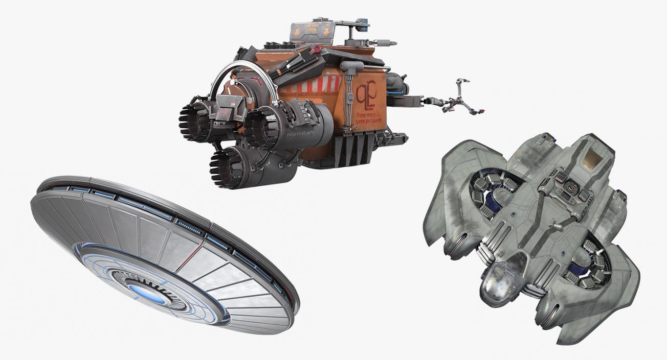 3D Sci Fi Spacecraft Collection model