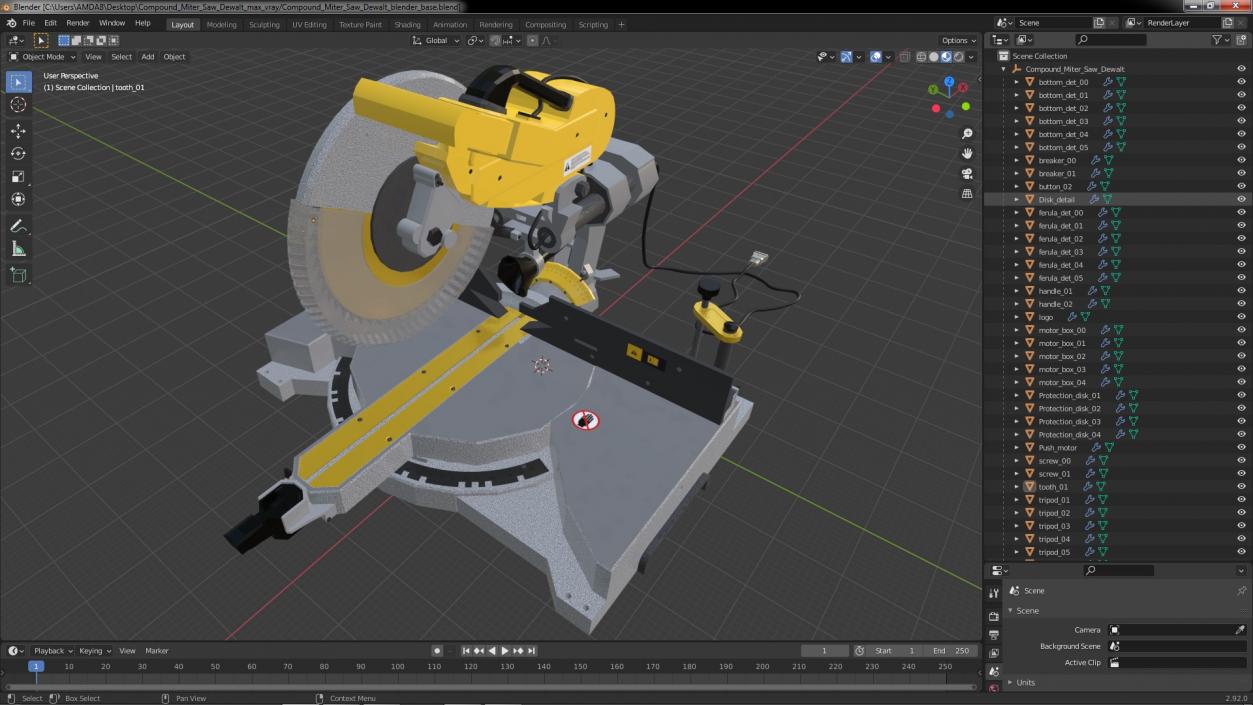 3D model Compound Miter Saw Dewalt