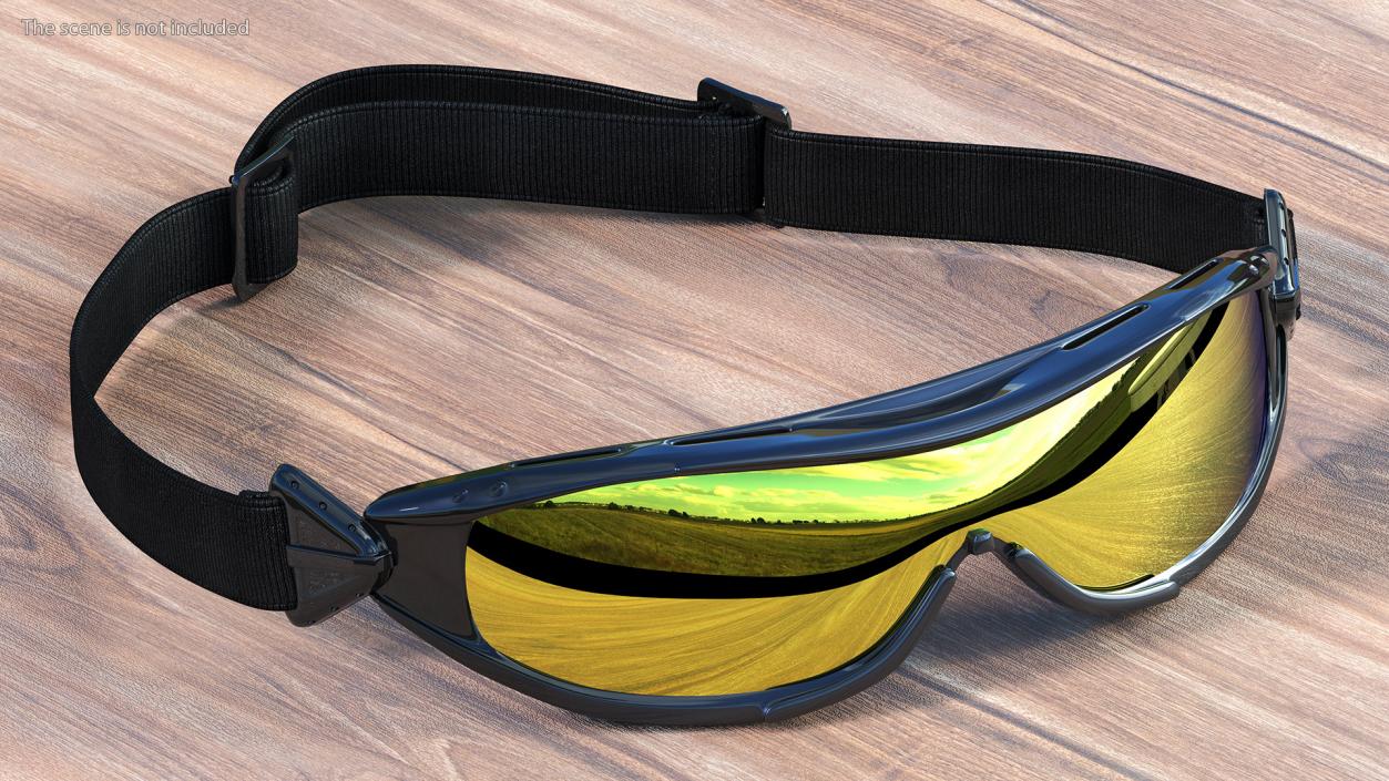 3D Polarized Yellow Ski Goggles model