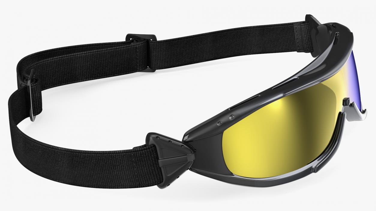 3D Polarized Yellow Ski Goggles model