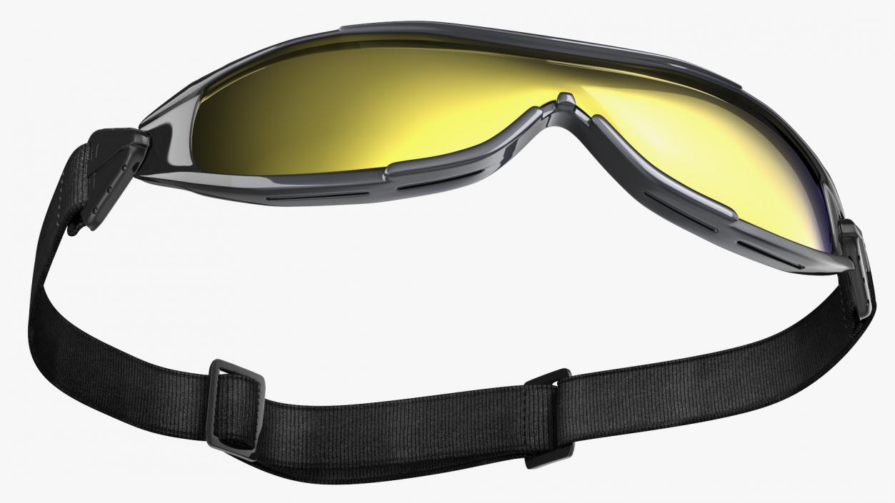 3D Polarized Yellow Ski Goggles model