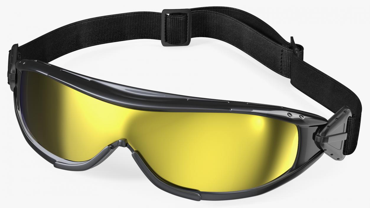 3D Polarized Yellow Ski Goggles model