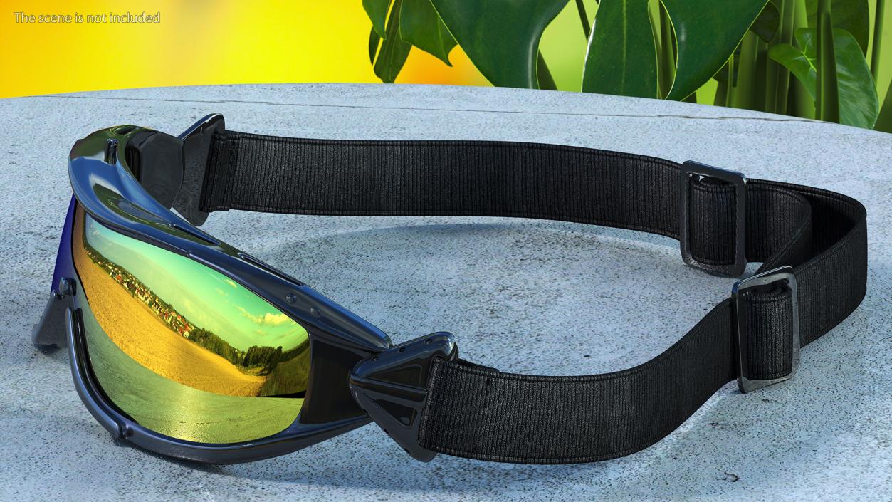 3D Polarized Yellow Ski Goggles model