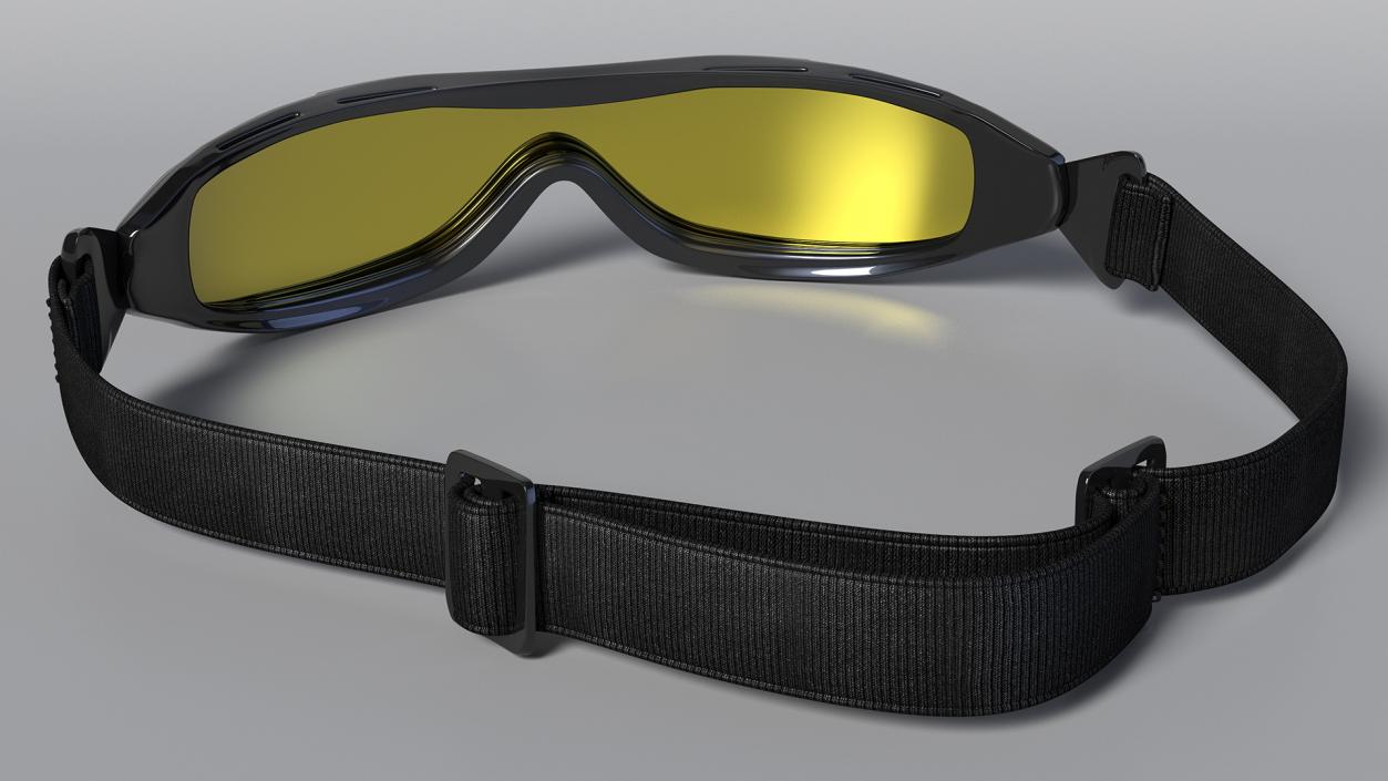 3D Polarized Yellow Ski Goggles model