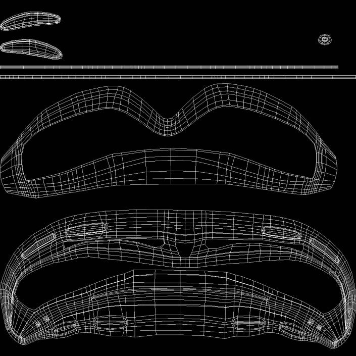 3D Polarized Yellow Ski Goggles model