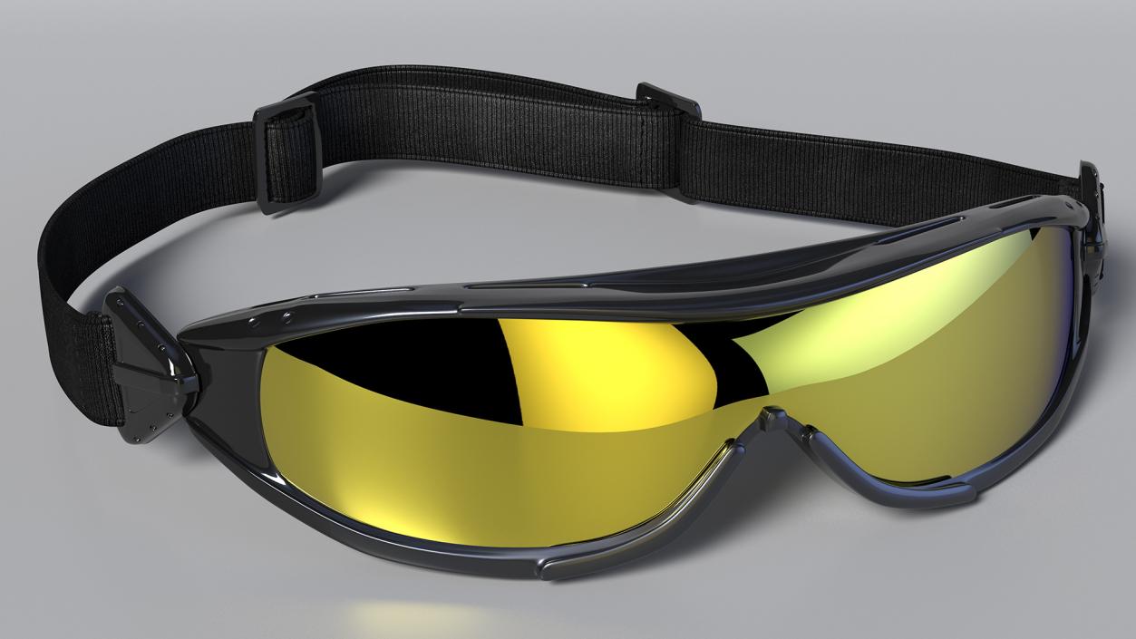 3D Polarized Yellow Ski Goggles model