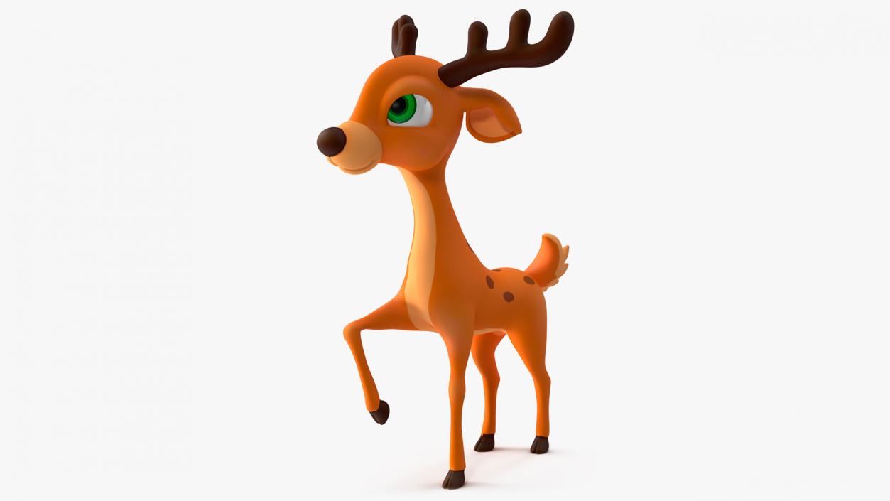 Cartoon Reindeer Rigged for Maya 3D