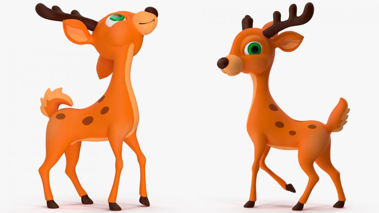 3D Cartoon Reindeer Rigged model