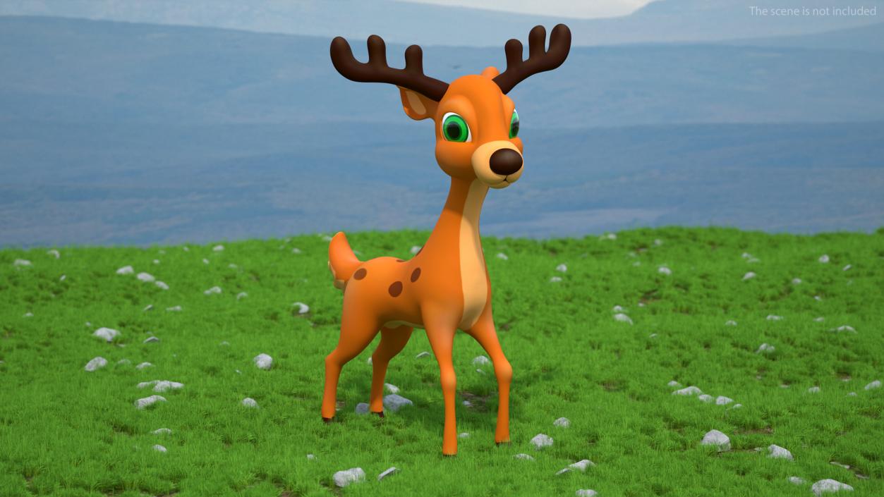 3D Cartoon Reindeer Rigged model