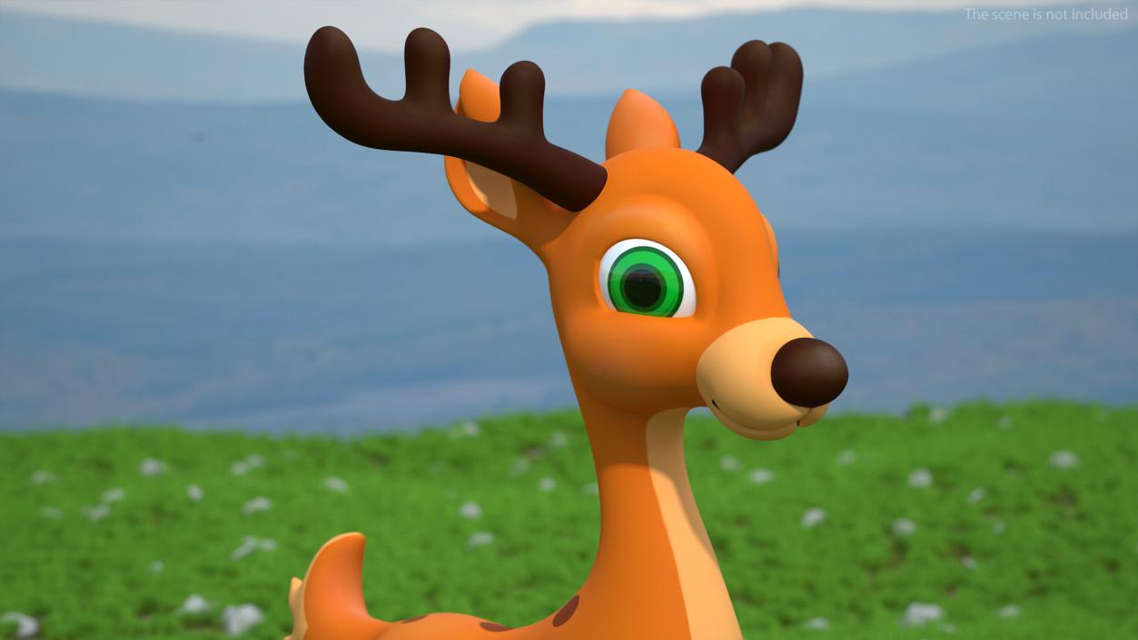 3D Cartoon Reindeer Rigged model