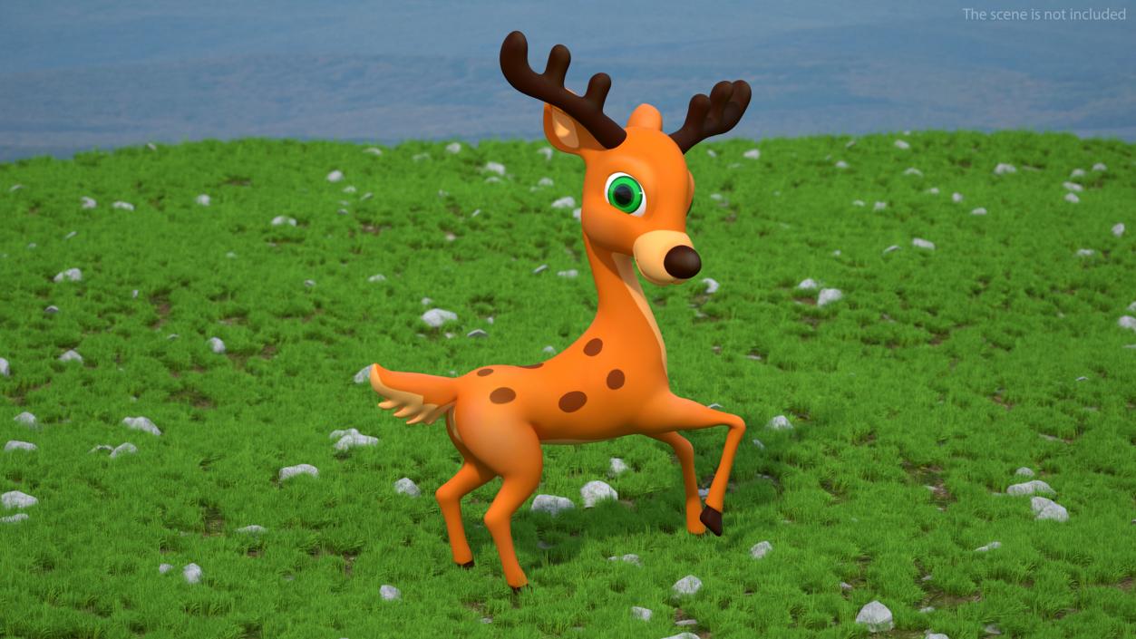 3D Cartoon Reindeer Rigged model