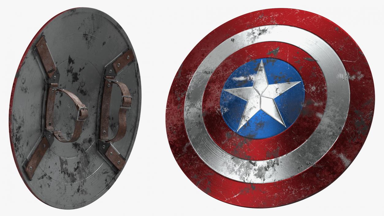 3D model Captain America Damaged Shield